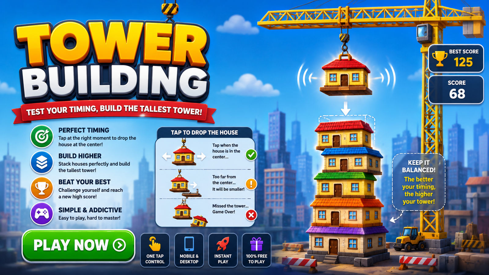Play Tower Building Game Online Free | Balance Challenge