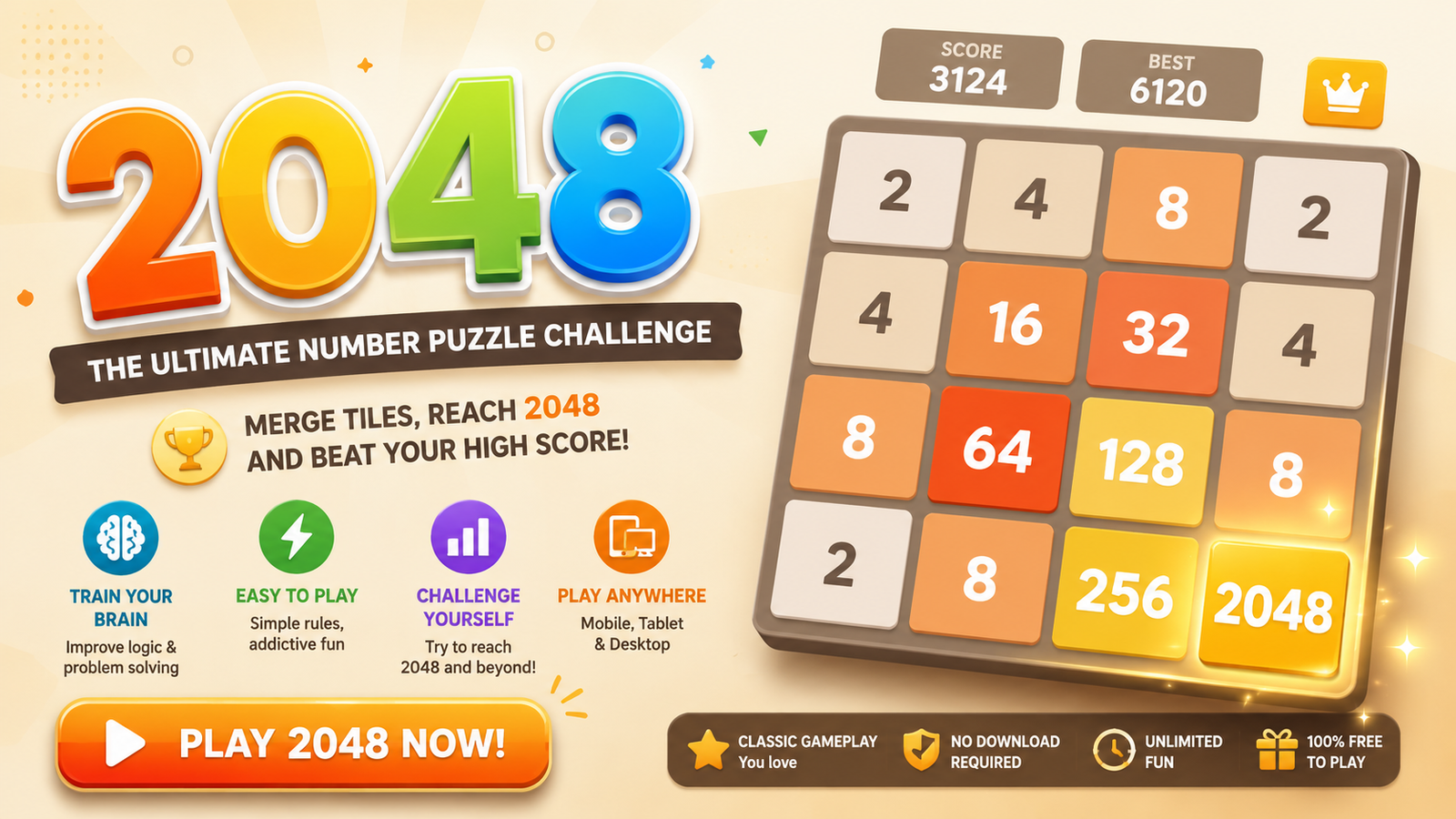 Play 2048 Game Online Free | Fun Number Puzzle